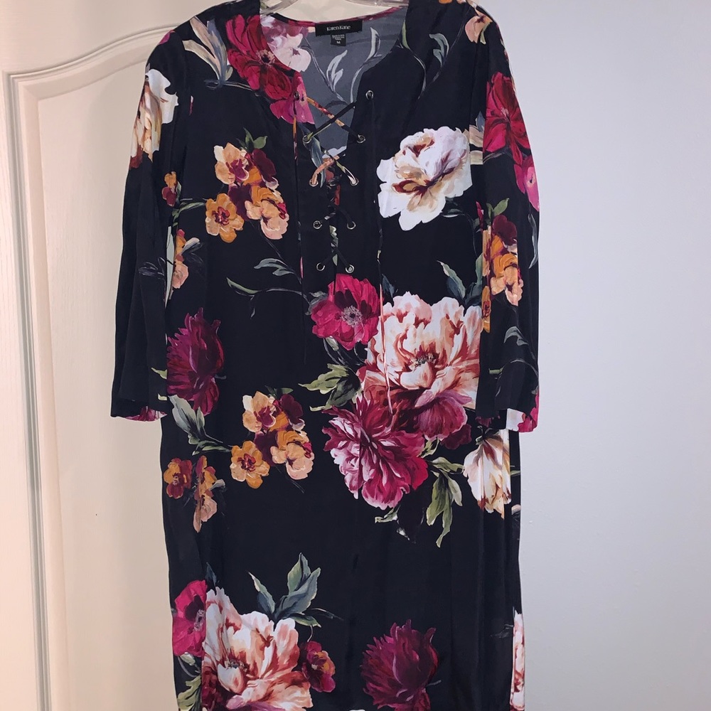 Black printed dress